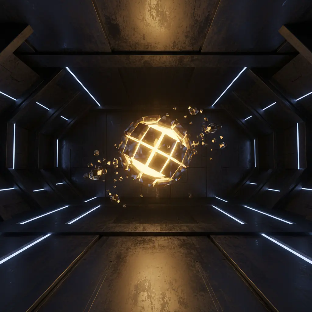 Render 3D de artefacto de ciencia ficción